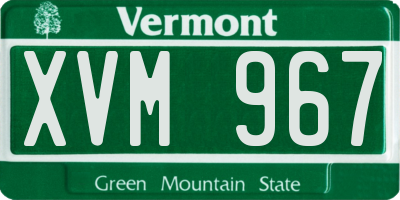 VT license plate XVM967