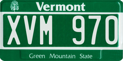 VT license plate XVM970