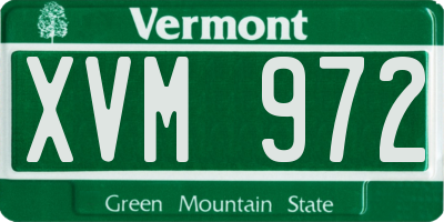 VT license plate XVM972