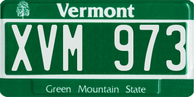VT license plate XVM973