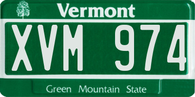 VT license plate XVM974