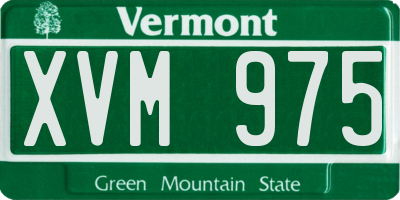 VT license plate XVM975