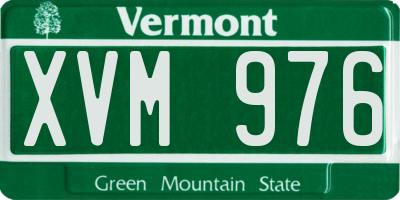 VT license plate XVM976
