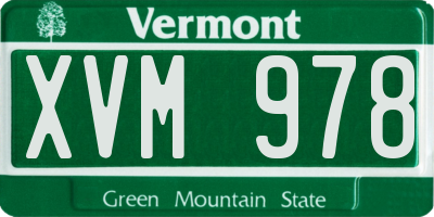 VT license plate XVM978