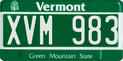 VT license plate XVM983
