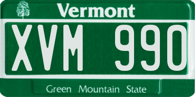 VT license plate XVM990