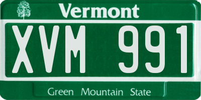 VT license plate XVM991