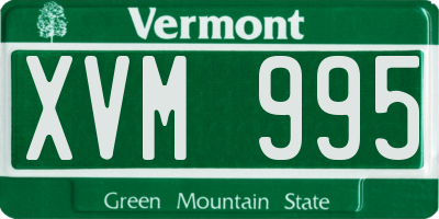 VT license plate XVM995