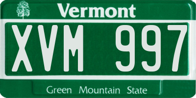 VT license plate XVM997