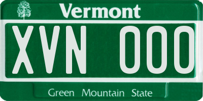 VT license plate XVN000