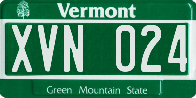 VT license plate XVN024