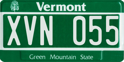 VT license plate XVN055