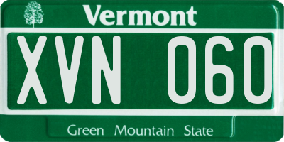 VT license plate XVN060