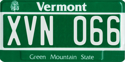 VT license plate XVN066
