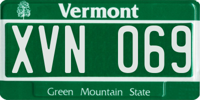 VT license plate XVN069