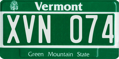 VT license plate XVN074
