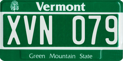 VT license plate XVN079