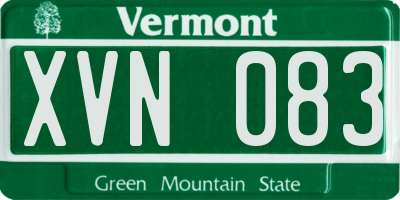 VT license plate XVN083