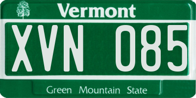 VT license plate XVN085