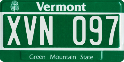 VT license plate XVN097