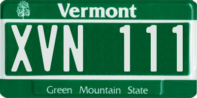 VT license plate XVN111