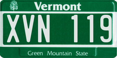 VT license plate XVN119