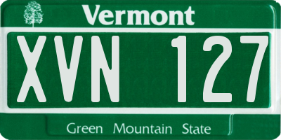 VT license plate XVN127