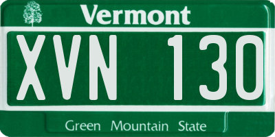 VT license plate XVN130