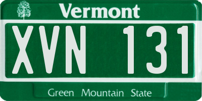 VT license plate XVN131