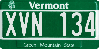 VT license plate XVN134
