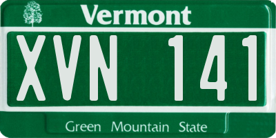 VT license plate XVN141