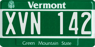 VT license plate XVN142