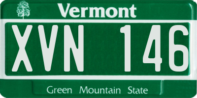 VT license plate XVN146