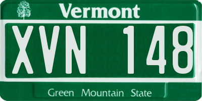 VT license plate XVN148