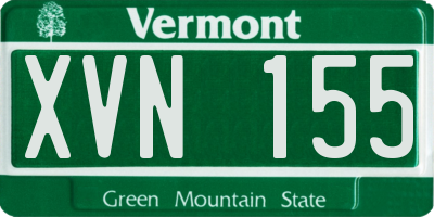 VT license plate XVN155