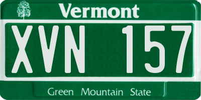 VT license plate XVN157