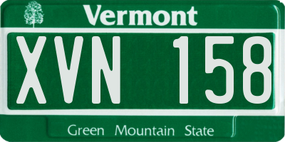 VT license plate XVN158