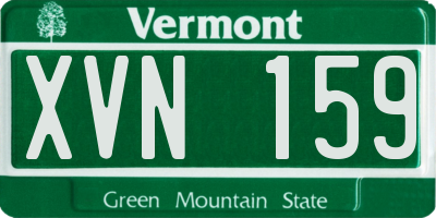 VT license plate XVN159