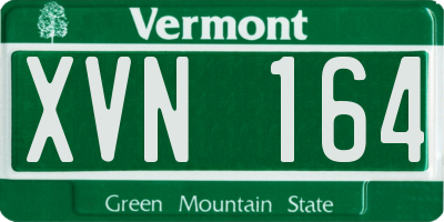 VT license plate XVN164
