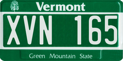 VT license plate XVN165