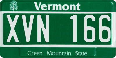 VT license plate XVN166