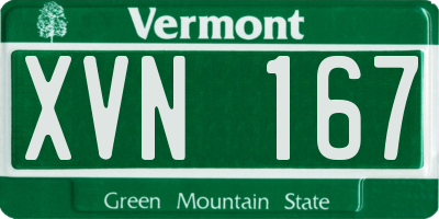 VT license plate XVN167
