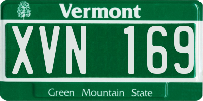 VT license plate XVN169