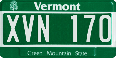 VT license plate XVN170