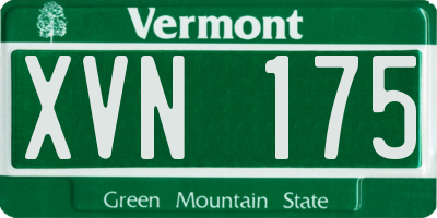 VT license plate XVN175