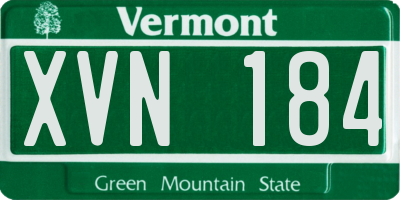VT license plate XVN184