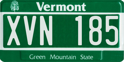 VT license plate XVN185