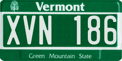 VT license plate XVN186