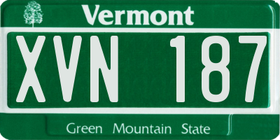 VT license plate XVN187