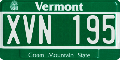 VT license plate XVN195